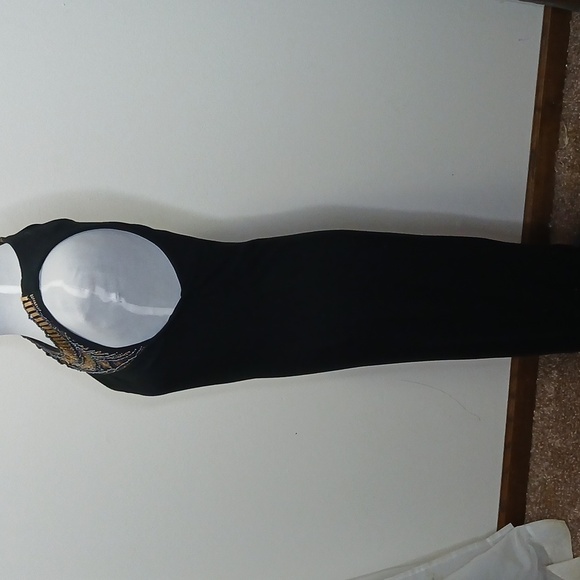 Massimo black beaded tank maxi dress size small - Picture 10 of 14